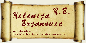 Milenija Brzanović vizit kartica
